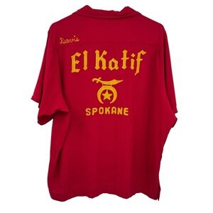 Vintage 50s King Louie Shriners Bowling Short Sleeve L